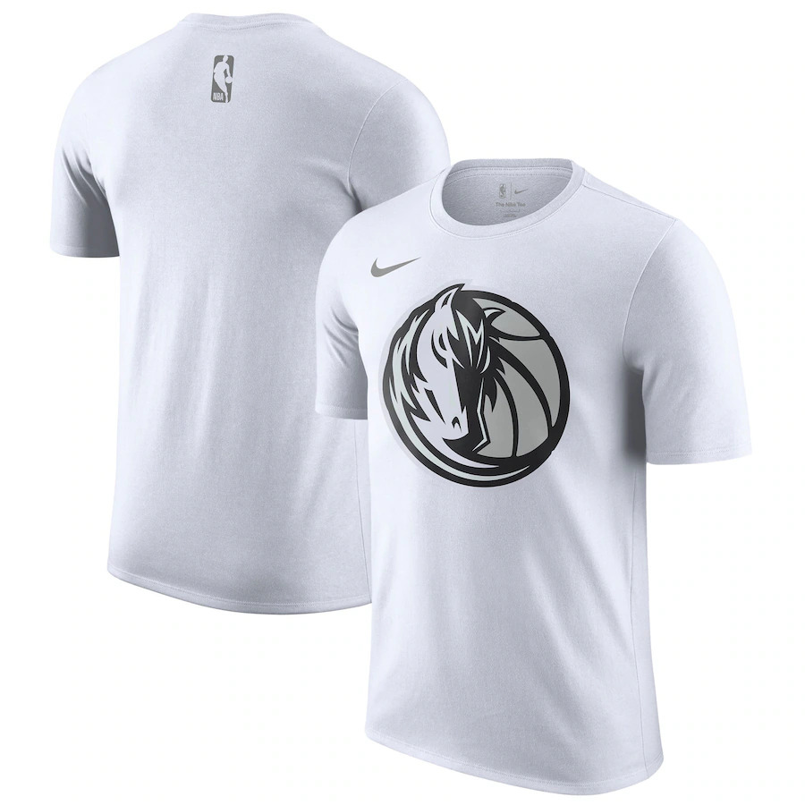 Men's Dallas Mavericks White 2024/25 City Edition Essential Logo T-Shirt Men's Dallas Mavericks White 2024/25 City Edition Essential Logo T-Shirt